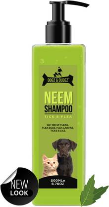 DOGZ & DUDEZ Neem Shampoo | Suitable For All Dogs & Cats | Natural, Paraben Free Flea and Tick Lemongrass Dog Shampoo