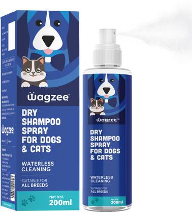 Wagzee Dry Shampoo for Dogs & Cats | Waterless Shampoo Spray | Cat Shampoo Conditioning , Fragrance Free Dog Shampoo