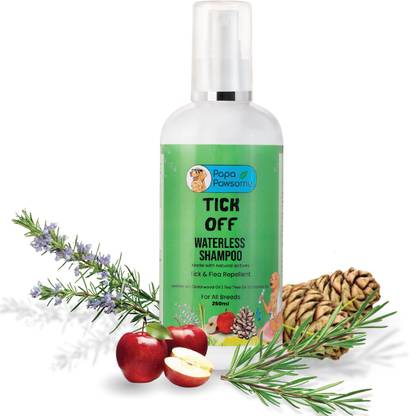 Papa Pawsome Flea and Tick Tick Off Waterless Shampoo, 250ml Dog Shampoo