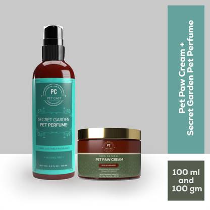 PETCAST COMBO OF 2 (PAW GUARD PAW CREAM+SECRET GARDEN PET PERFUME) -100ML & 100G Anti-microbial PET FRIENDLY FRAGRANCE Dog Shampoo