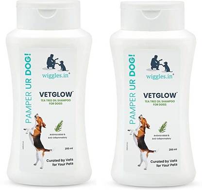 Wiggles Vetglow Dog Shampoo for Labrador, German Shepherd, Golden Retriever 200ml Anti-microbial, Allergy Relief, Flea and Tick, Conditioning Tea Tree Oil Dog Shampoo