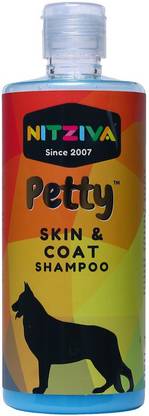 NITZIVA Petty Skin and Coat shampoo - 220 ML (200 ML + 20 ML) Flea and Tick Natural Extracts Dog Shampoo