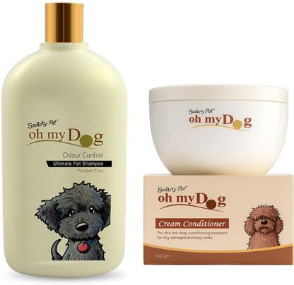 Pet Needs Oh My Dog Odour Control Ultimate Dog Shampoo -1000 ml with Cream Conditioner 500 gm Conditioning, Anti-dandruff, Anti-itching Mild Dog Shampoo