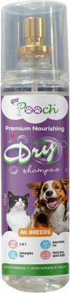 Pooch Premium Dry Shampoo 130ml | Nourishes Fur | Detangles Fur | Waterless Quick Bath Conditioning, Anti-itching Long lasting, Unisex, Pleasant Dog, Cat, Horse, Rabbit, Cow Shampoo