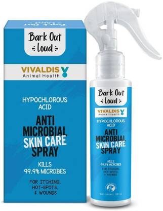 BARK OUT LOUD Antimicrobial Skin Spray | for Itching, Hot Spots, Allergies & Wounds | Kills 99.9% Microbes in Dogs & Cats 100 ml Anti-microbial NA Dog Shampoo
