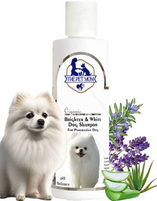 THE PET MOM Brighten & White Dog Shampoo For Pomeranian Dog & Puppy –Deep Clean, Softens Conditioning, Whitening and Color Enhancing Fresh Fragrance, Coat Wash Shampoo For All Dog Breed, Dog Shampoo