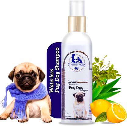 THE PET MOM Organic Waterless Pug Dry Bath Dog Shampoo Spray For Cleanse, Soft & Smooth Coat Conditioning, Anti-fungal Fresh Fragrance, Easy to Use Dog Shampoo For All Dog Breed Dog Shampoo