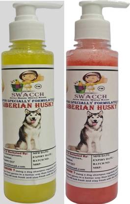 swacch Premium Shampoo For Siberian Husky (200ml) (Combo Pack of 2) Conditioning Lemon, Jasmine Dog Shampoo