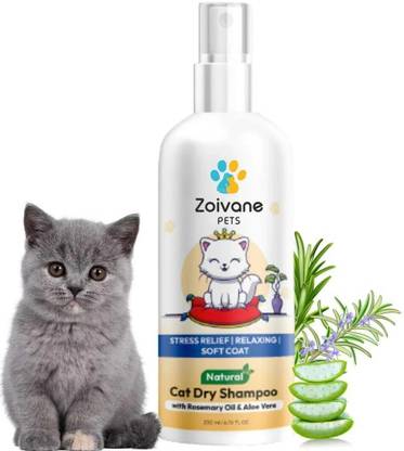 Zoivane Cat Dry Shampoo | Natural Rosemary, Avocado, Aloe | Allergy Relief, Conditioning Mild Natural Cat Shampoo