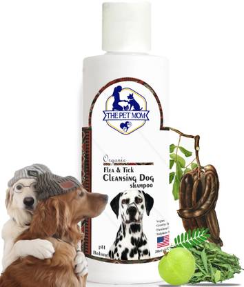 THE PET MOM Flea & Tick Cleansing Dog Shampoo for Ticks, Lice, Fleas, Soft &Conditioned Coat Flea and Tick, Anti-itching Fresh Fragrance, Easy To Use Dog Tick Shampoo for All Dog Breed Dog Shampoo