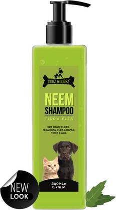 DOGZ & DUDEZ Suitable For All Dogs & Cats | Natural, Paraben Free, Ph Balanced, Cruelty Free| Flea and Tick, Anti-itching Neem & Lemongrass Dog Shampoo