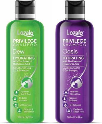 Lozalo Privilege Dew and Oasis Conditioning Shampoo- 500 ml*2 | Hydrating Shampoo Conditioning Dew, Oasis Dog, Cat Shampoo