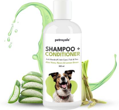 Petroyale Dog Anti Dandruff Shampoo and Conditioner, No Tears Dog Pet Anti Itching Shampoo, Tick and Flea Shampoo, Pet Lavender Shampoo for coat conditioning deodorization (300ml) Anti-microbial, Conditioning, Anti-fungal, Anti-parasitic, Flea and Tick, Anti-dandruff, Allergy Relief, Anti-itching Mild, Lemongrass Dog Shampoo
