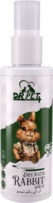 DR PET PLUS Organic Dry Bath Rabbit Spray Shampoo For Quick Water Free Bath-Soft Smooth Coat Conditioning Fresh Fragrance, Removes Dirt, Waterless Spray Easy To Use Rabbit Shampoo