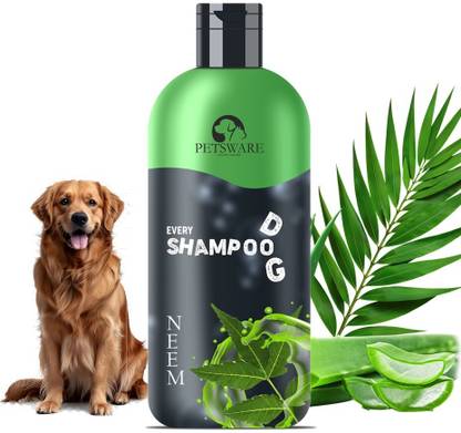 PETSWARE Neem Dog Shampoo | Puppy Safe Herbal Shampoo for All Types of Dogs 200 ML Anti-fungal, Anti-parasitic, Anti-Bacterial, Conditioning, Flea and Tick NEEM Dog Shampoo