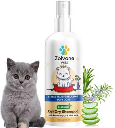 Zoivane Cat Dry Shampoo | Natural Rosemary, Avocado, Aloe | Allergy Relief, Conditioning Mild Natural Cat Shampoo