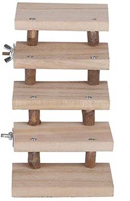 MMP Small Pet 5 Steps Natural Wooden Ladder/Stairs for Small Animals Pet Stair Ramp