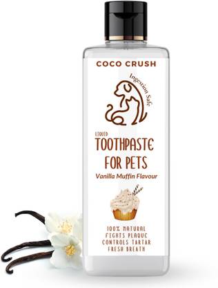 COCO CRUSH Toothpaste for Pets with Coconut Oil | Edible Vanilla Muffin Flavor | 100% Pure Pet Toothpaste