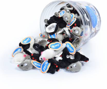 Duvoplus Plush Mouse Toy Multi Color Rubber Plush Toy For Cat