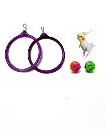 Wriddhi Bird Interactive Bell Ball, Playful Bird Hanging Ring Resting Perch Swing Plastic Ball, Perch, Chew Toy, Tough Toy, Stick For Bird