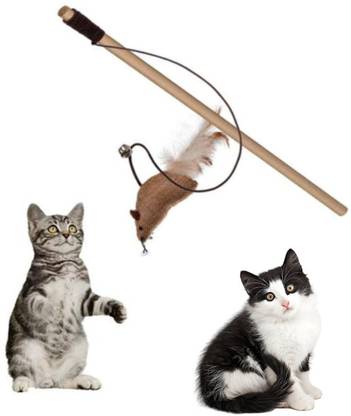 Snatch My Deal Cat Toy Teaser Playing Stick Wooden Stick For Cat