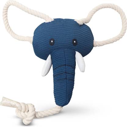 Plushmate Plushmate x Petaholic Interactive Dog Squeaky Plush Elephant Face Toy Copper, Polyester Squeaky Toy For Dog