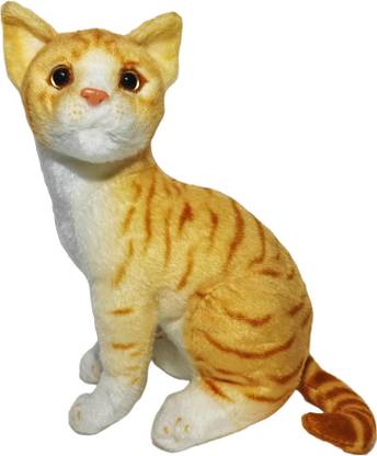 AFLAA Sitting Cat Toy with Meow Sound Microfibre Soft Toy For Cat