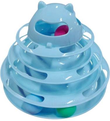 Petfun Ultimate Multiple layer Cat Track Tower Ball Toy, Exerciser Game For Cats Plastic Training Aid, Tug Toy, Tough Toy For Cat