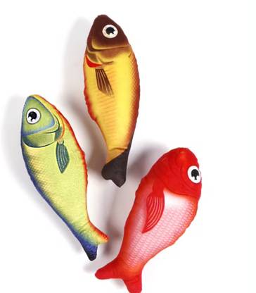Pet Guard 1 Pcs Random color Plush Fish Design Catnip toys colourful for dog & cat Cotton Plush Toy For Dog & Cat