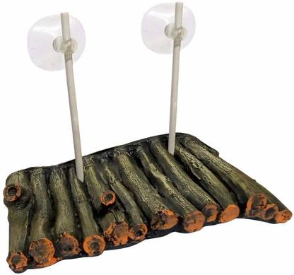 Jainsons Floating Turtle Dock Platform with Suction Cups – 9x5" Basking Ramp for Tanks Bamboo Perch For Turtle