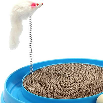 BNF Round Cat Scratcher Toy Cat Toy Exercise For Indoor Cats Fun Ball Track Blue Plastic Ball For Cat
