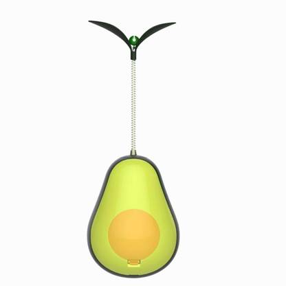 Foodie Puppies Interactive Cute & Funny Paw Teaser Avocado Tumbler Training Ball for Cat Plastic Ball, Tough Toy For Cat