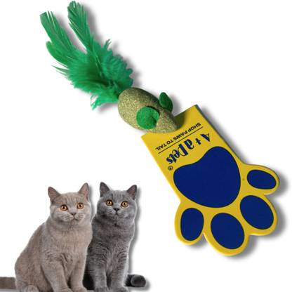 A+a pets A+a Pets' Catnip Toy Dental Hygiene and Playful Entertainment (Mouse) Wooden Chew Toy For Cat