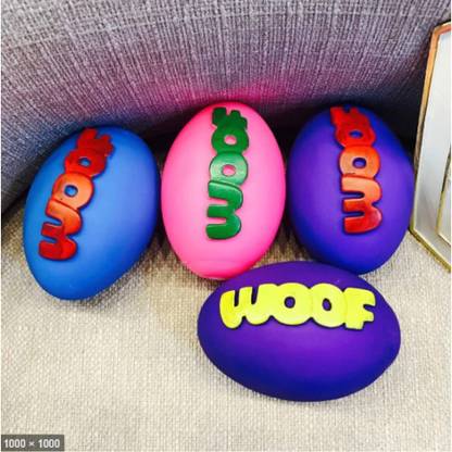 Rvpaws Pets Rugby Ball Squeaky Rubber Interactive Toy For Puppies and Small Dogs - 1Pcs Rubber Ball For Dog