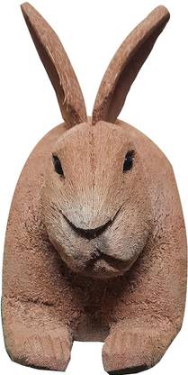 Himaja Little Shopee Real Dry Coconut Making Ganesha Vinayakudu Size 25cm (Rabbit) Jute Soft Toy For Rabbit