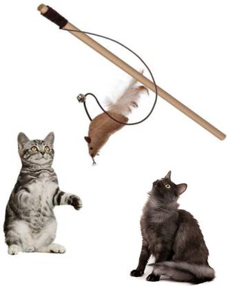 Snatch My Deal Cat Toy Teaser Playing Stick Wooden Stick For Cat
