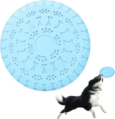 SERPLEX Large Interactive Dog Frisbee for Fetch Chewing Teething Floating Disc Toy Blue Rubber Frisbee For Dog