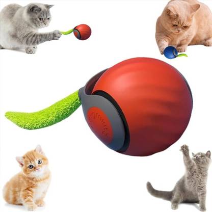 V VRAT V VRAT Speedy Tail Cat Toy for Bored Indoor Cats,2 Speed Adjustment,Rechargeable Plastic, Silicone Ball For Dog & Cat