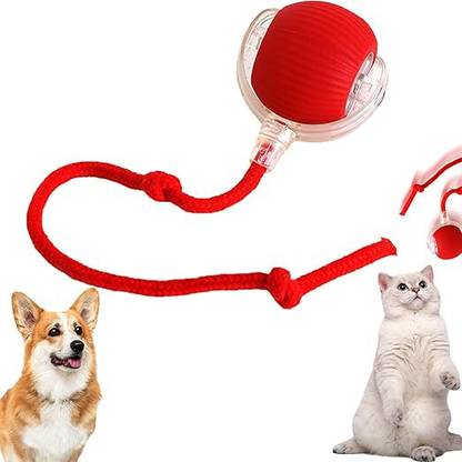 starprim Interactive Rolling Ball for Dogs with Tail, Chase Mate Cat Toy Silicone, Plastic Ball For Dog & Cat