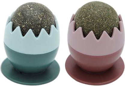 BNF Cat Snacks Catnip Adhesive Treats Toy Ball Wall Mount Interactive Green Plastic Ball For Cat