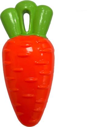 PET WORLD Carrot Fruit Dog Toy | Squeaky Chew Toy | Small & Medium Dog | Good for Teeth| Cotton Chew Toy For Dog