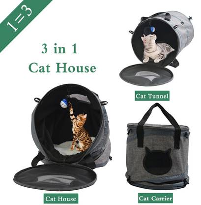 Lyla Collapsible Cat Tunnel Tube Kitty Tunnel Toys Non-Slip Cat Sleeping Bed M Cotton Soft Toy For Dog & Cat