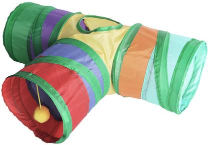 Lyla Bunny Tunnel Tube 3 Way Collapsible Hideaway for Self Amusement Polyester Soft Toy For Dog & Cat