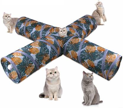 PATPAT Cat Toys 3 Way Cat Tunnel Pet Tube Collapsible Play Toy Polyester Training Aid For Cat