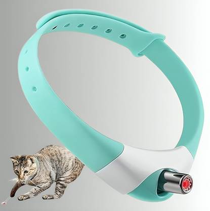 Edtepy Rechargeable Cat Collar Laser Toy, Interactive Wearable Laser Pointer for Cats Silicone Soft Toy For Cat