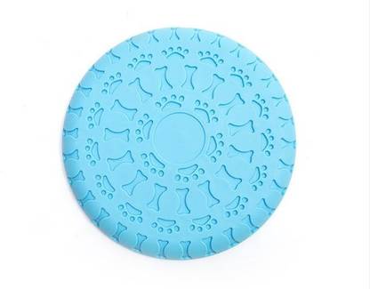 PROBEROS Dog Flying Disc Toy 11 Inch Toss and Retrieve Interactive TPR Teething Toy Blue Rubber Frisbee For Dog