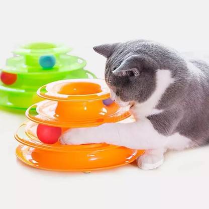 Regiis Cat Toy for Play and Enjoy, Balls Tower Toy Plastic Ball For Cat