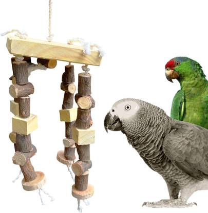CONGO NATURAL PARROT TREAT Natural Hanging Jhummer Toy Made with Wooden Chew Toy For Bird
