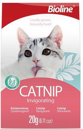 BIOLINE Catnip for Pets 20g, Infused with Aromas, Pack of 2 Plastic Training Aid For Cat