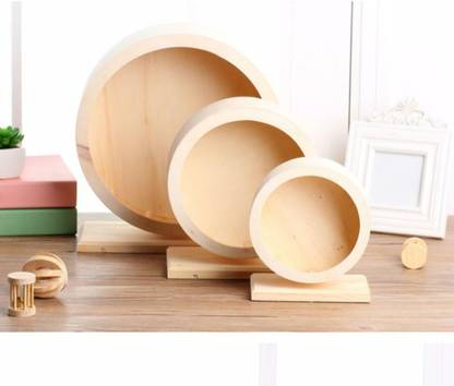 Lyla Small Pet Wooden Smooth Runing Exercise Wheel With Stand Mice Hamsters Toy S Wooden Soft Toy For Dog